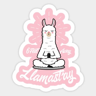 Llamastay 6 feet away Sticker